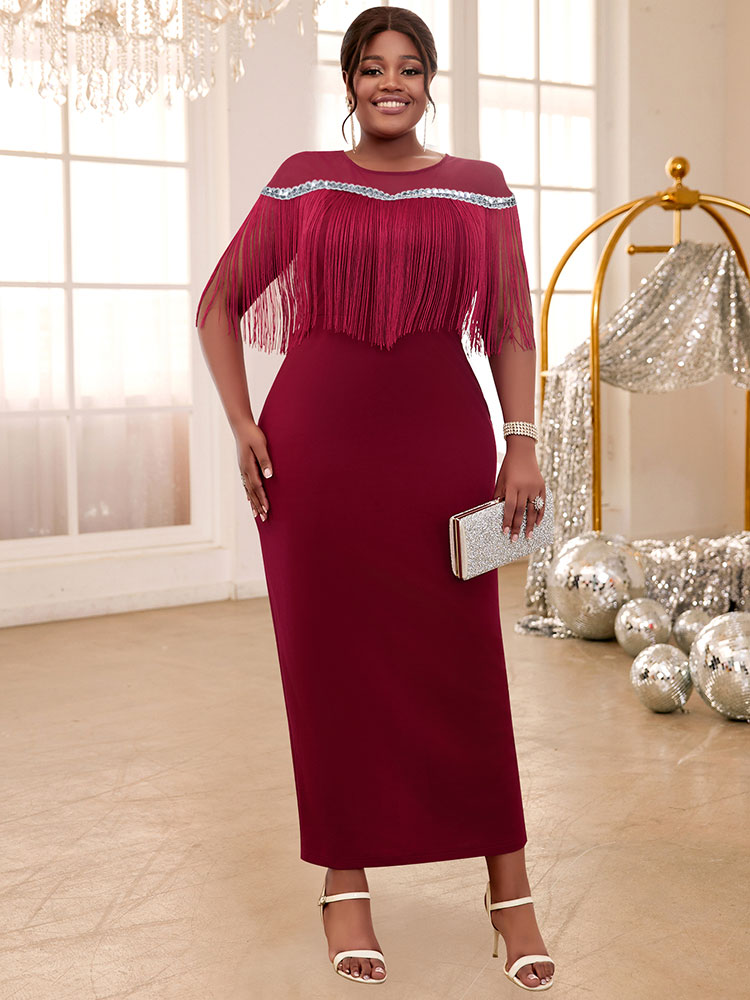 fringe bodycon party dress